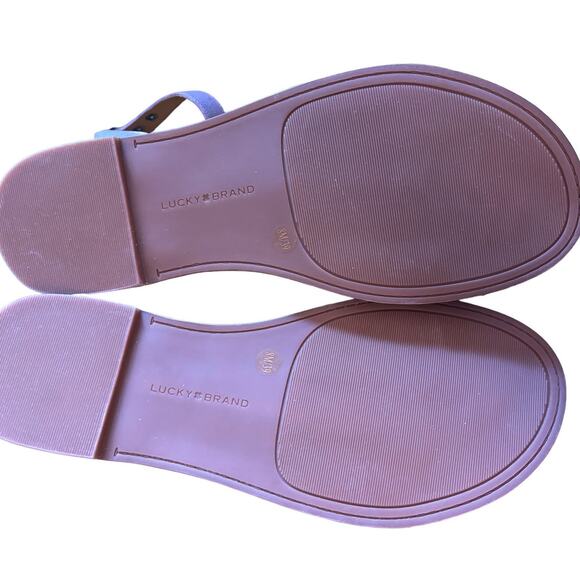NEW Lucky Brand Kimaya Sandals Women's Size 8.5 M Purple Orchid Leather Summer - Picture 9 of 11